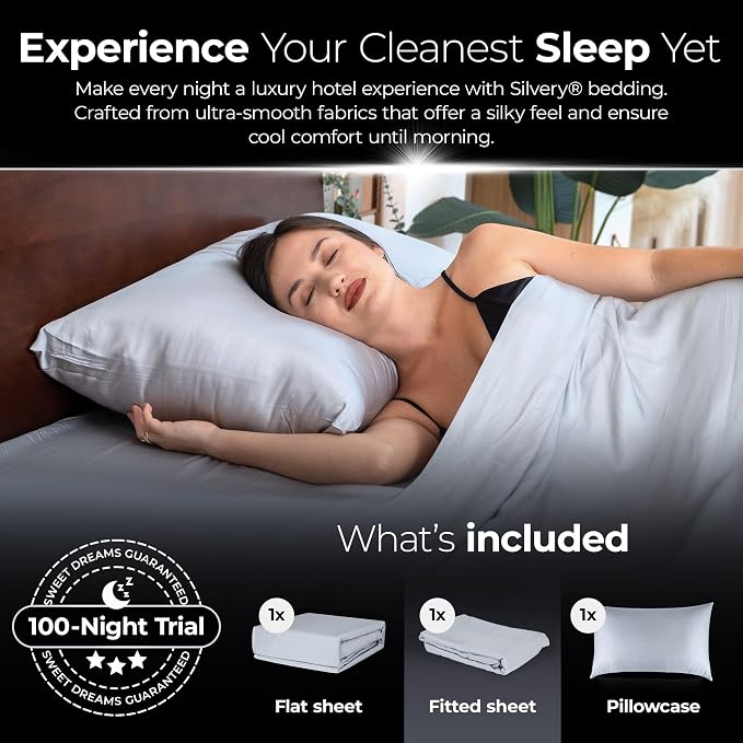 Silvery Silver Infused Bed Sheets Set - Image 6