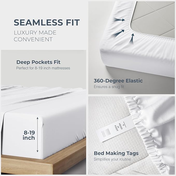 THREAD SPREAD 100% Egyptian Cotton Sheets Queen Size - Image 5