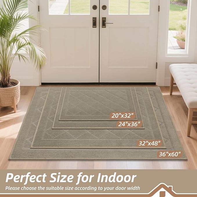 BEQHAUSE Dirt Trapper Door Mat 32" x 48", Doormat Non-Slip Entryway Rugs - Image 2