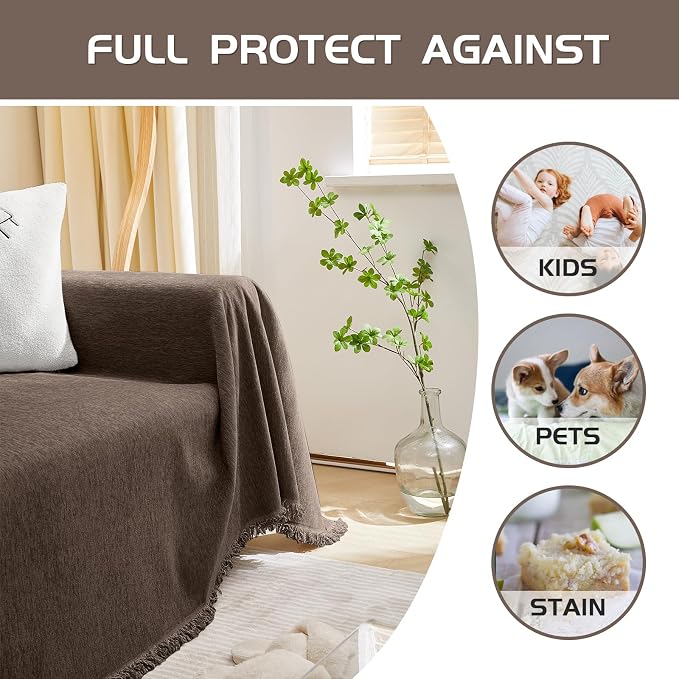 MEETSKY Couch Covers Sofa Slipcover Couch Protector Covers Universal Fit - Image 6