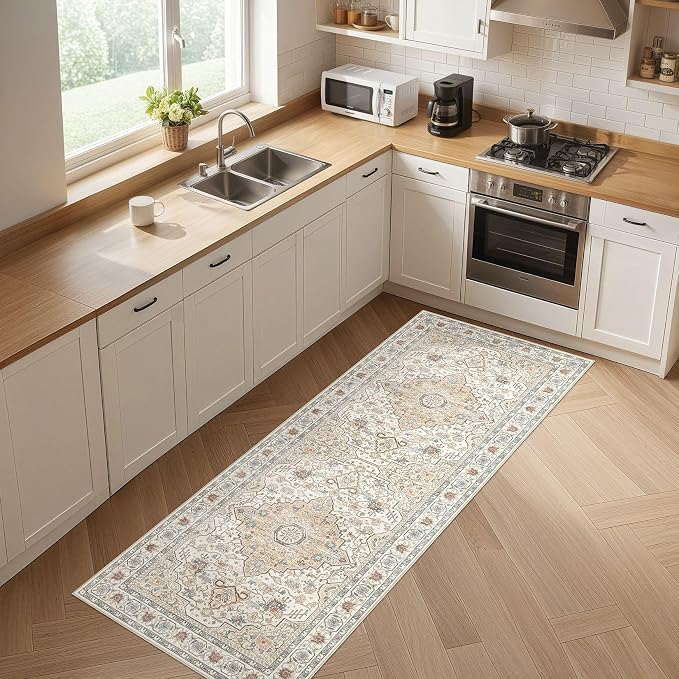 Runner Rug Kitchen Washable Rugs: 2x6 Non-Slip Boho Soft Vintage Stain - Image 8