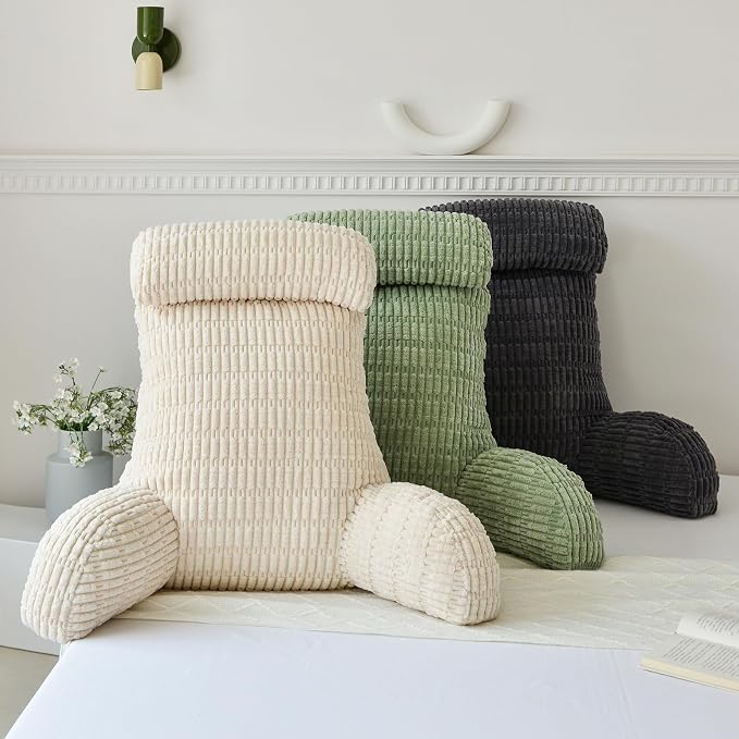 WERDIM Reading Pillow with Detachable Neck Roll, Large Back Pillow - Image 4
