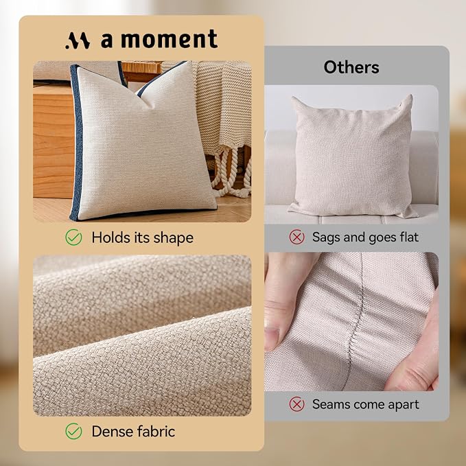 a moment Loop Yarn Linen-Like Pillow Cover Natural Soft Decorative Throw Pillow - Image 3
