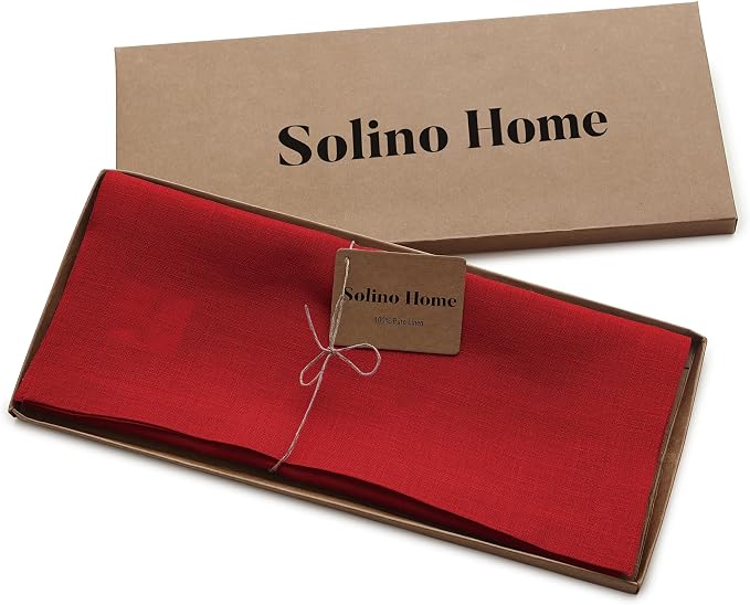 Solino Home Linen Red Table Runner 72 Inches Long - Image 5