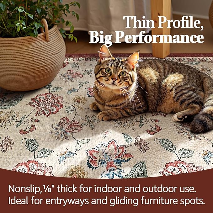 jinchan Elora 3x8 Floral Runner Rug - Image 5