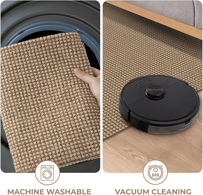 KOZYFLY Washable Area Rug 5x7 ft Rubber Backed Non Slip Rugs - Image 7