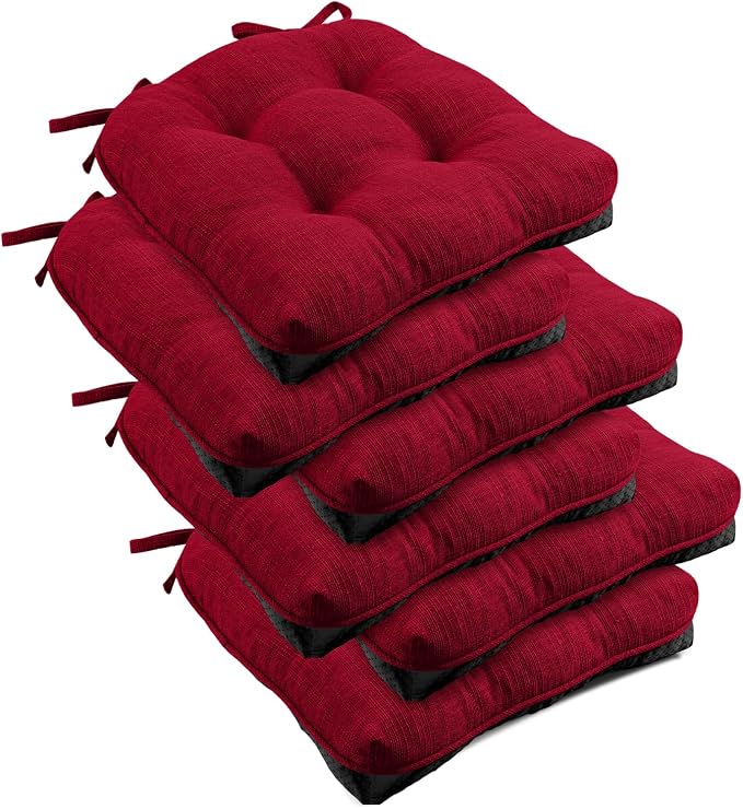 downluxe Indoor Chair Cushions for Dining Chairs, Tufted Overstuffed Textured by Downluxe