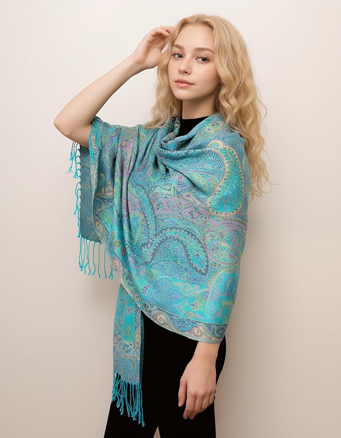 Achillea Big Paisley Pashmina Shawl Wrap - Image 3