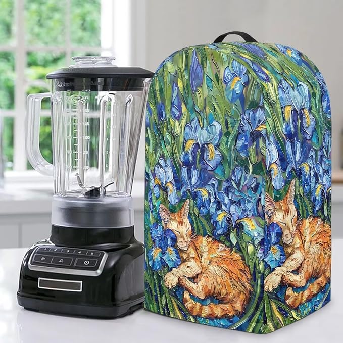 Irises Orange Cats Blender Cover Dust Proof Small Appliance Cover Foldable Dust by Unknown