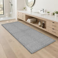 Grey Bathroom Rugs 24"x48"Non Slip Braided Bath Mat by winolive