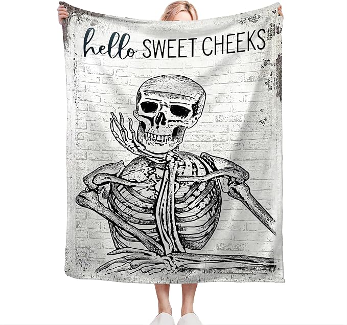 Funny Skull Throw Blanket - Image 2