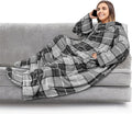 PAVILIA Fleece Blanket with Sleeves, Foot Pockets by PAVILIA