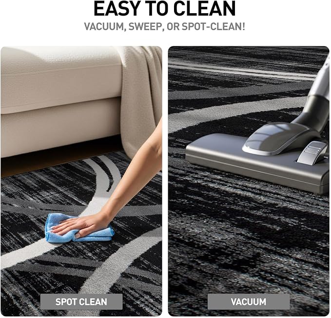 Rugshop Modern Wavy Circles Design Runner Rug, Non-Shedding Carpet - Image 7