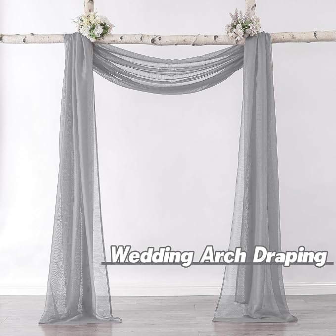 DONREN 144 Inches Long Window Scarf Valances - Image 2
