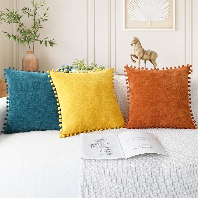 CaliTime Throw Pillow Covers Decorative 20 X 20 Inches Pack of 2 Cozy Solid - Image 5