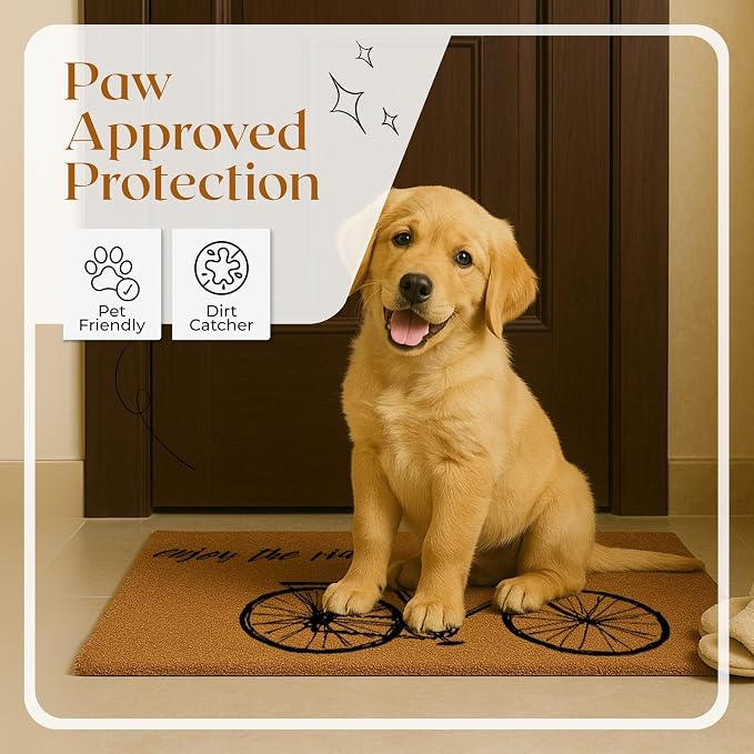 Coir Door Mats 17" X 30", Non-Slip Sturdy, PVC Backed Heavy Duty, Enjoy The - Image 4