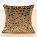 Alerfa Green Brown Floral Throw Pillow Cover 18 x 18 Inch Cut Velvet Sqaure by Alerfa