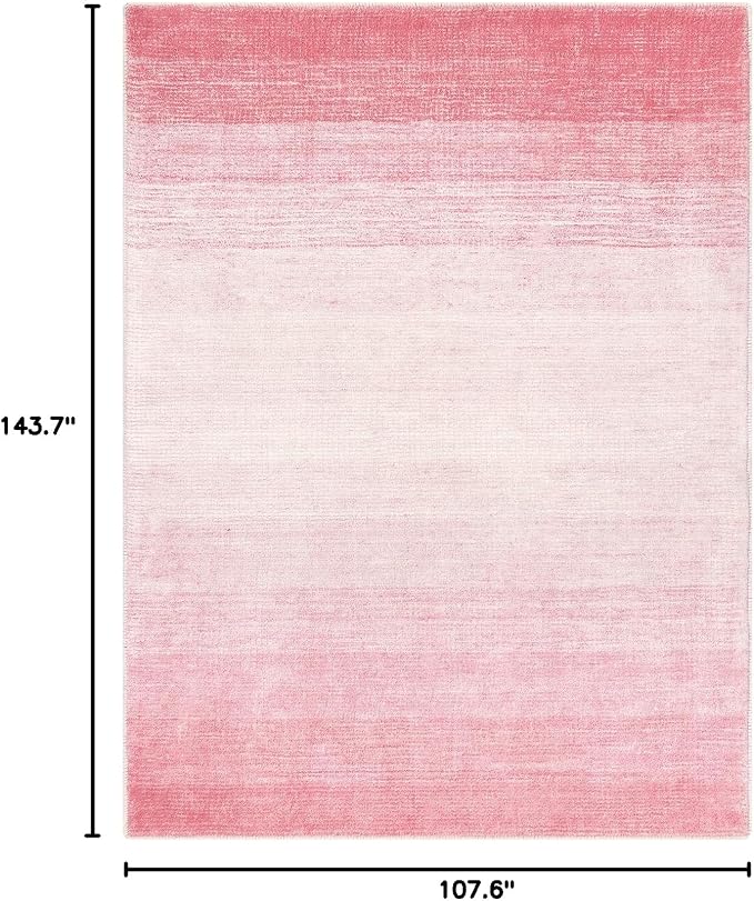 Wonnitar Modern Ombre Light Pink 9x12 Area Rug, Washable Soft Bedroom Rug - Image 2
