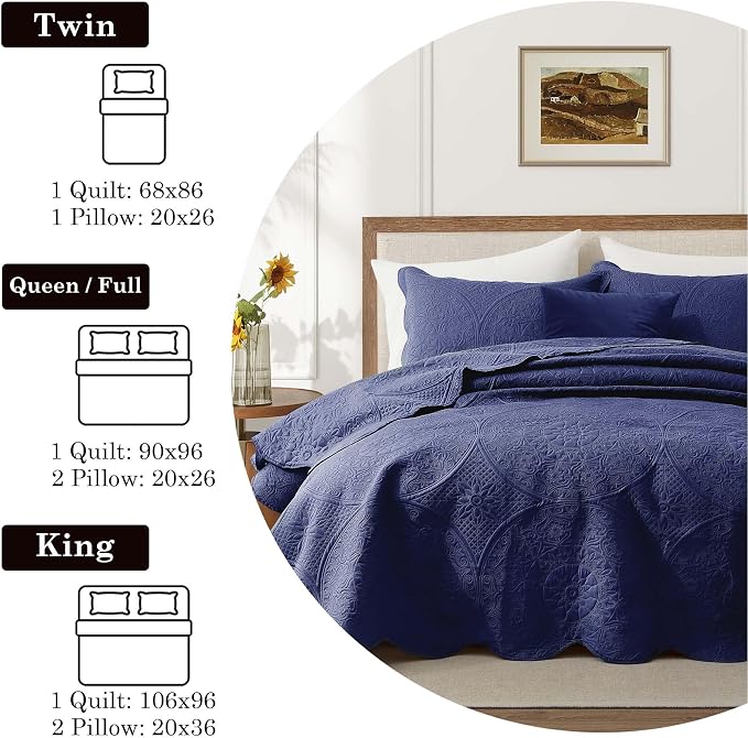 IR Imperial Rooms Twin Quilt Bedding Set Size + 1 Pillow Shams - Image 5