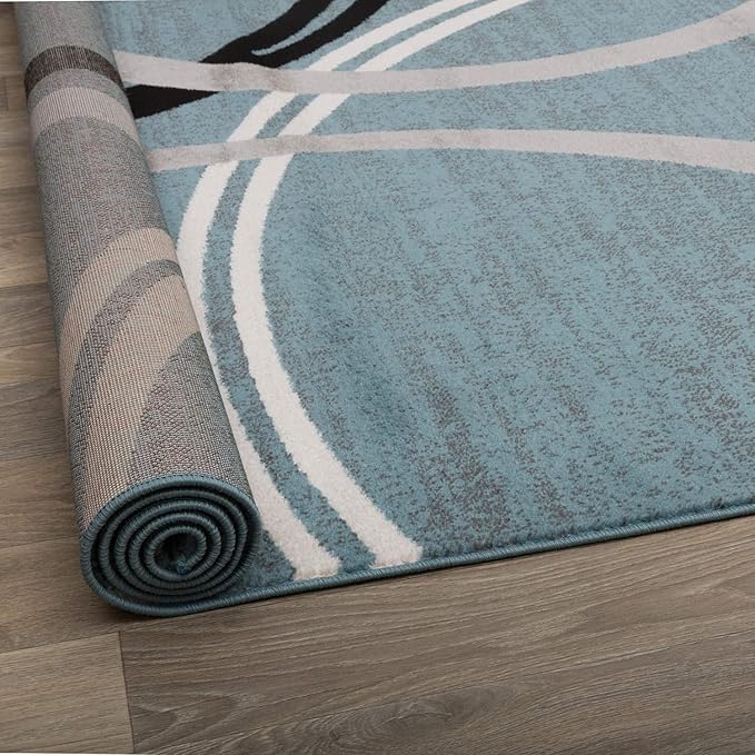 Rugshop Modern Wavy Circles Design Area Rug, Non-Shedding Carpet - Image 4