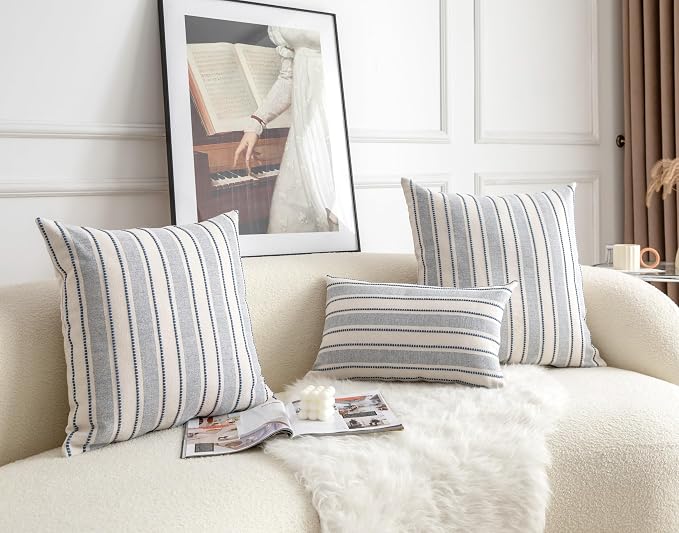 Decorative Boho Throw Pillow Covers, Farmhouse Textured Pillow Case, 22 x 22 - Image 7