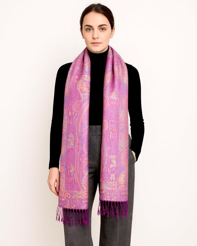 Achillea Big Paisley Pashmina Shawl Wrap - Image 5