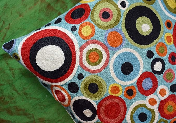 Turquoise Polka Dots Decorative Pillow Cover Contemporary Pillowcase Blue - Image 4