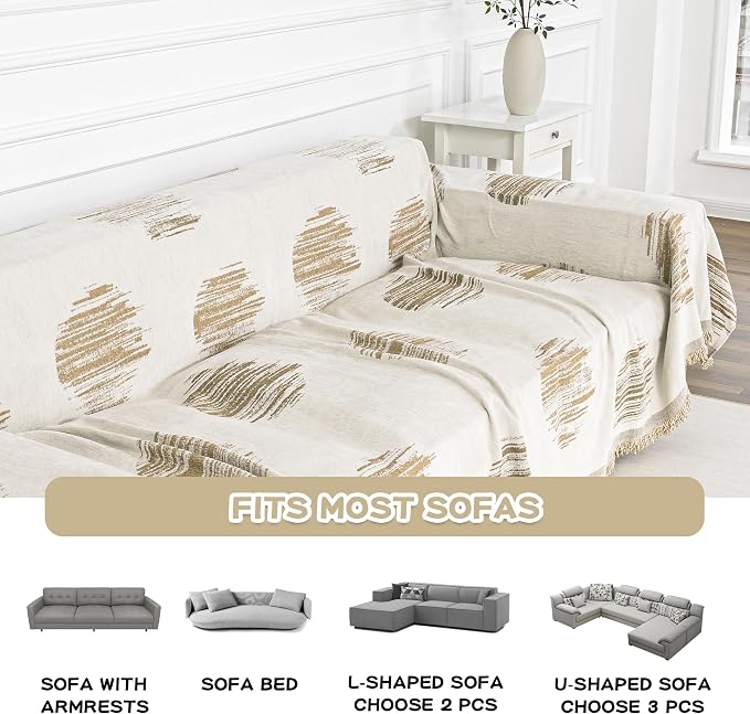 MEETSKY Couch Cover for Dogs Sofa Covers Washable, Simple Modern Geometric - Image 3