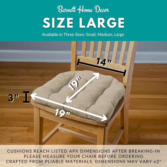 Barnett Home Decor Farmhouse Check Dark Red & Tan Dining Chair Pad - Image 3