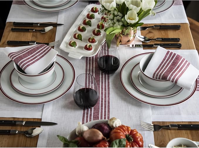 Solino Home Stripe Linen Table Runner 36 Inches - Image 2