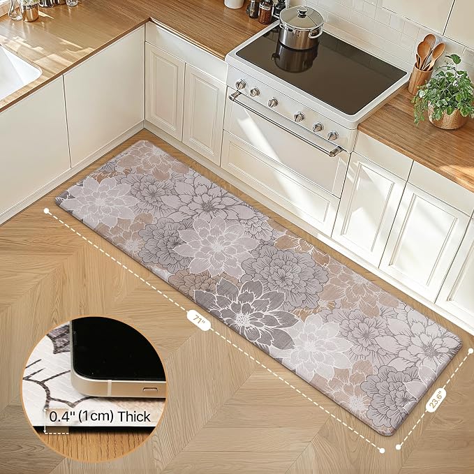 GENIMO Kitchen Mats for Floor, Kitchen Rugs Non Slip Washable, Waterproof - Image 2