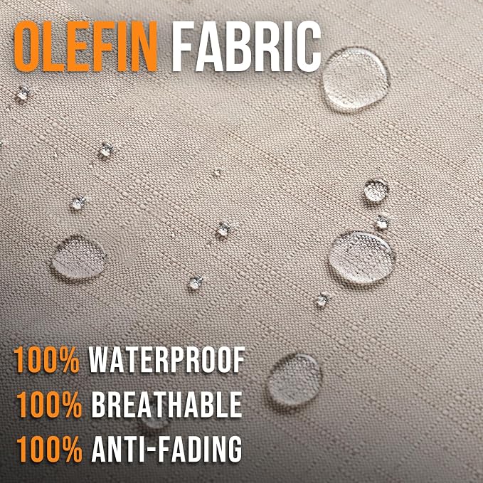 Outdoor Olefin Water-Resistant Deep Seat Cushion Set, Thickened Sofa Chair Pad - Image 3