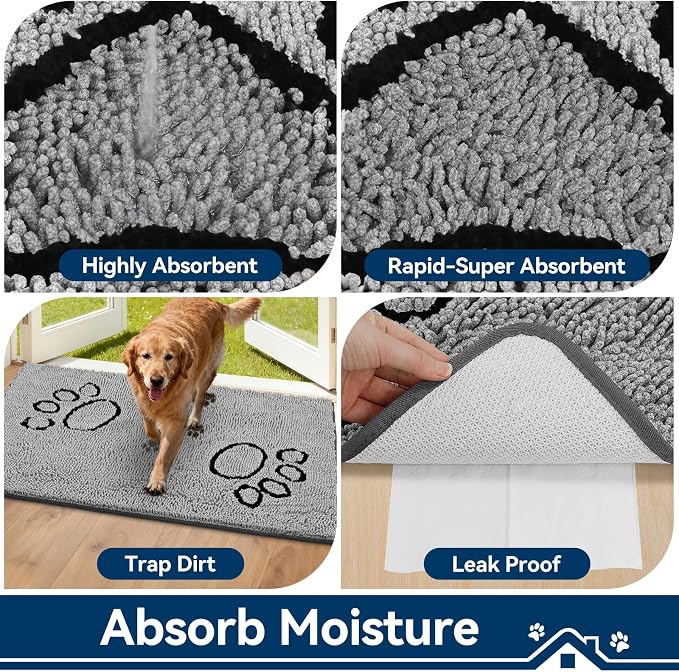 Bcoimo Super Absorbent Dog Door Mat, Pet Rugs - Image 4