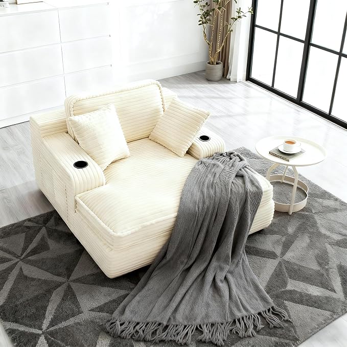 67" Oversized Fluffy Sleeper Chair Indoor, Cozy Cloud Couch by Unknown