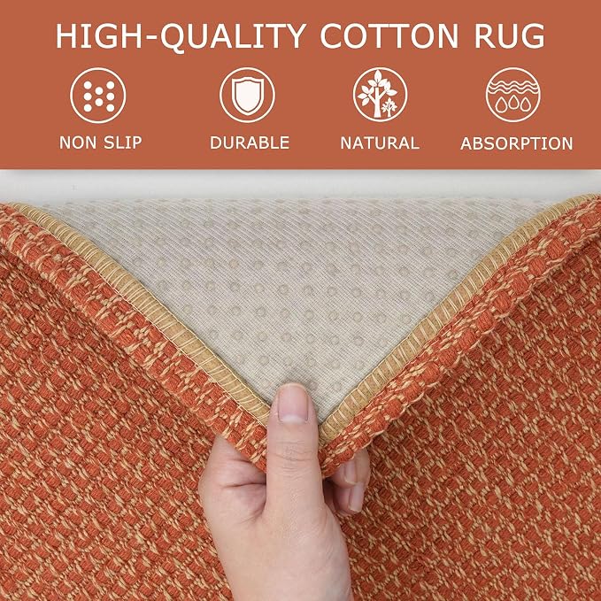 KOZYFLY Washable Area Rug 5x7 ft Rubber Backed Non Slip Rugs - Image 6