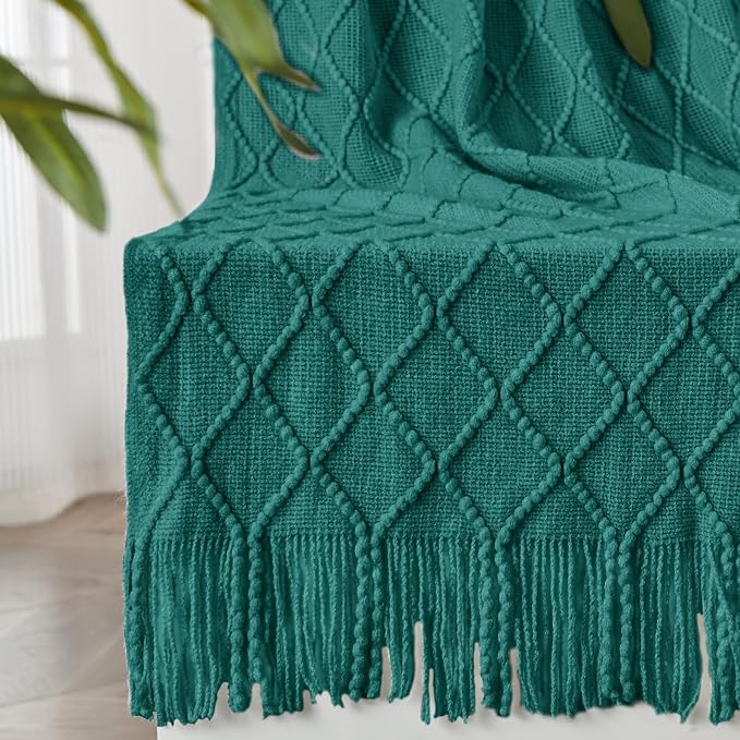 inhand Knitted Throw Blankets for Couch and Bed, Soft Cozy Knit Blanket by inhand