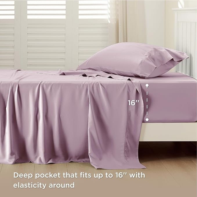 Bedsure Cooling Sheets Twin XL, Rayon Derived from Bamboo, Breathable & Soft - Image 3