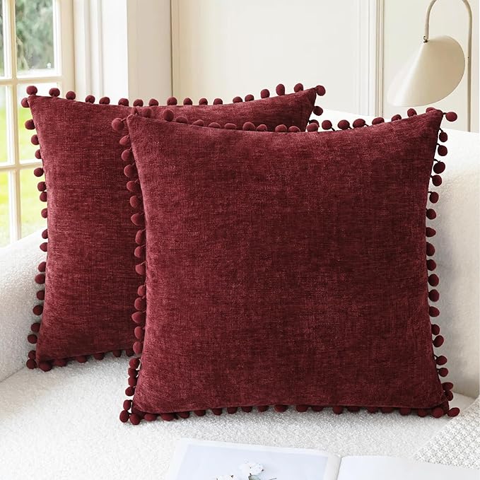CaliTime Christmas Throw Pillow Covers Decorative 16 X 16 Inches Pack of 2 Cozy by CaliTime
