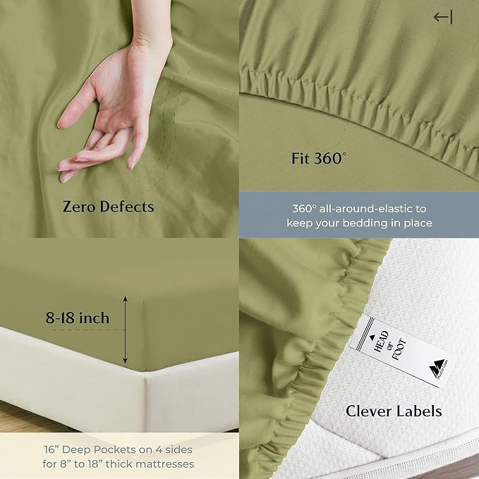 Mayfair Linen 500 Thread Count Split King Sheets Sets - Image 5