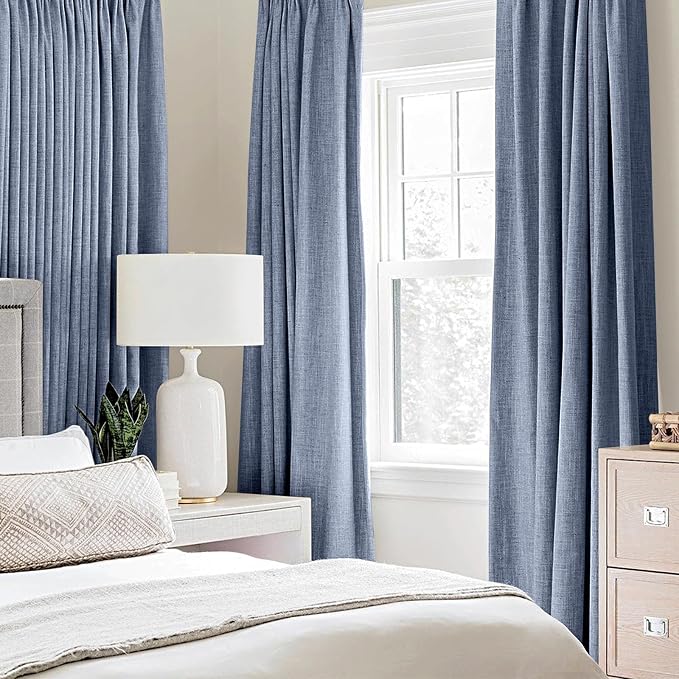 MIULEE Linen Blackout Curtains and Drapes 100% Room Darkening Thermal Insulated - Image 2
