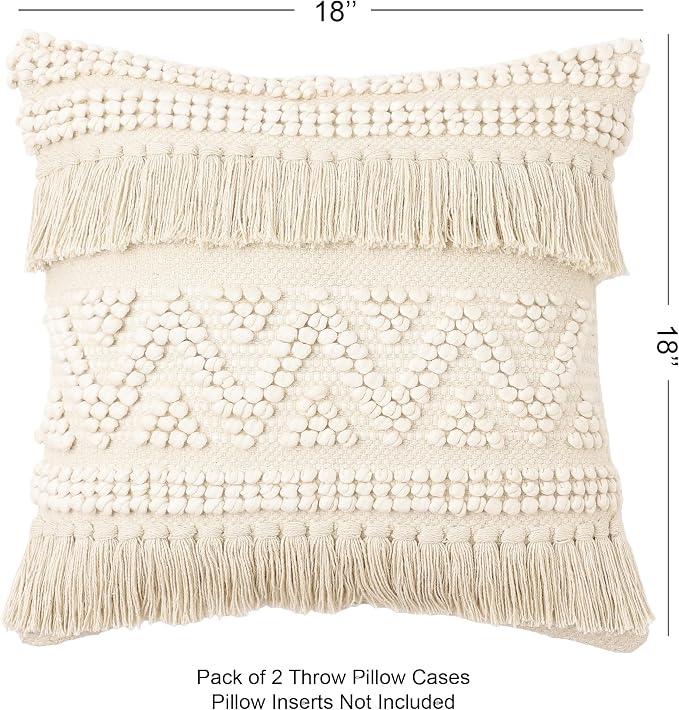 REDEARTH · Boho Textured Throw Pillow Cushion Covers - Image 2