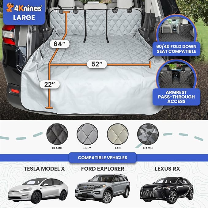 4Knines Split Cargo Liner for SUV – for Dogs & Pets, Heavy-Duty, Waterproof - Image 2