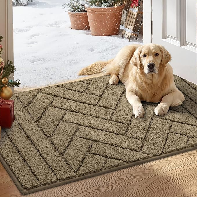 Tindbea Dog Mat for Muddy Paws, Absorbs Moisture Dirt Non-Slip Washable Mud Mat by Unknown