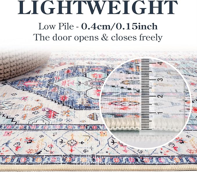 Lahome Boho Round Rug - 7Ft Washable Area Rug - Image 3