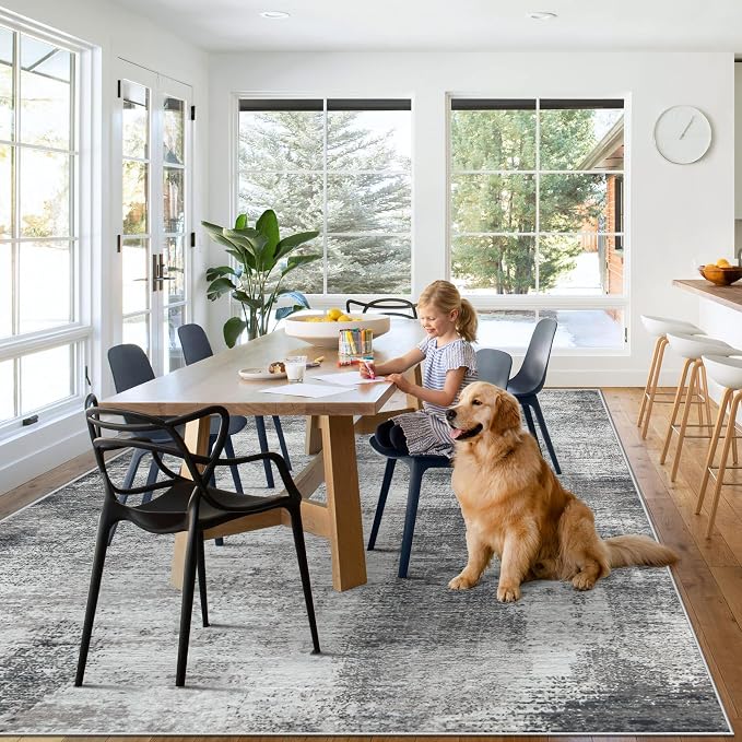 9x12 Area Rugs for Living Room: Washable Modern Abstract Rug Large Soft - Image 2