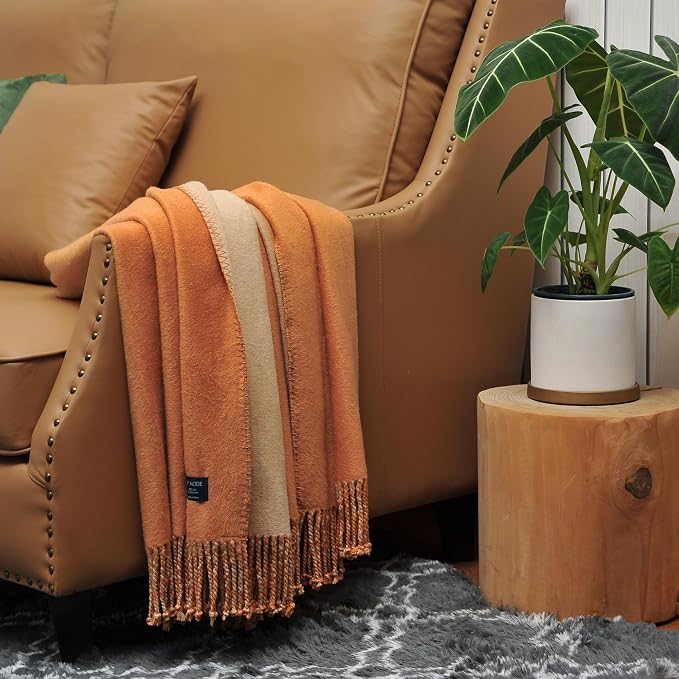 EP Mode Reversible Fringed Mulberry Silk Throw Blanket - Image 4