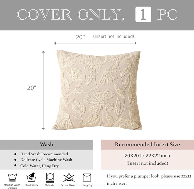 BlissBlush Light Beige Velvet Decorative Throw Pillow Cover 20X20, Neutral - Image 5