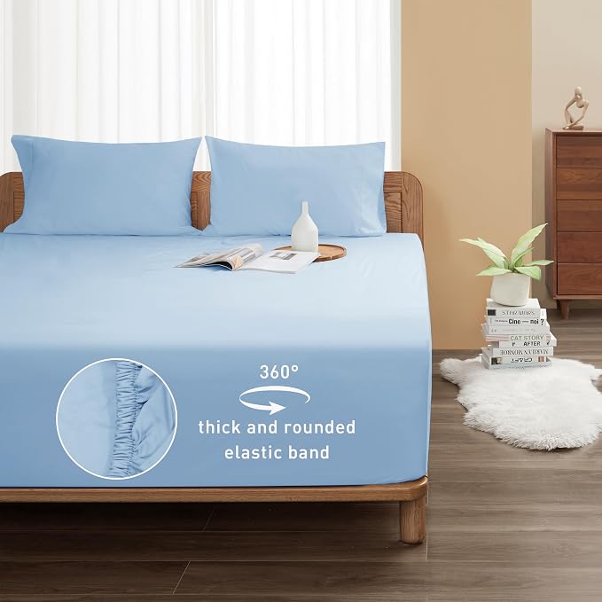 Sunflower Twin Fitted Sheet, 1-Piece Deep Pocket Fitted Bottom Sheet 15" - Image 2