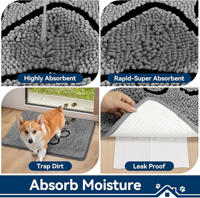 Bcoimo Super Absorbent Dog Door Mat, Pet Rugs - Image 4