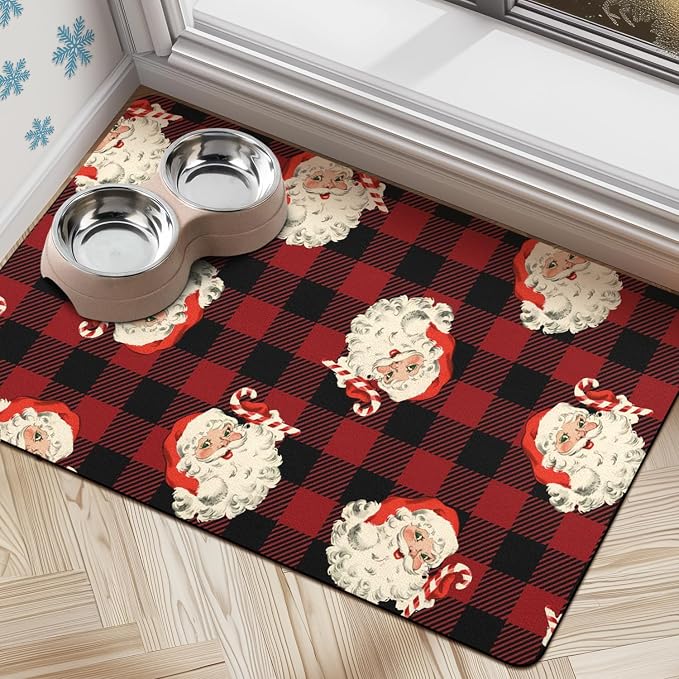 Dog Cat Food Mats for Floors, Absorbent Dog Bowl Mats for Food and Water by Cuslnox